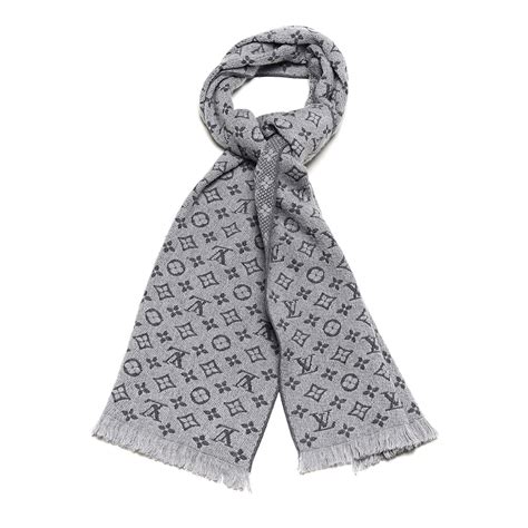 louis vuitton gray scarf|louis vuitton wool scarf.